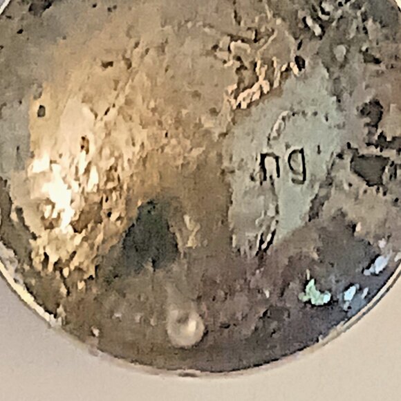 Native American 925 Concho Feather earrings Signed TK (1586) - Picture 4 of 5